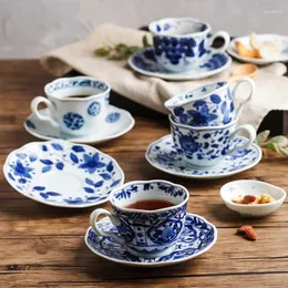 Fincan tabakları Japon seramik kahve fincanı yaratıcı yüksek kaliteli ofis ikindi çay tazzine caffe porselen ve tabak seti