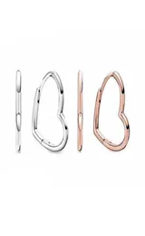 Hoop Huggie Asymmetrical Heart Earring 100 925 Sterling Silver for Fashion Women Jewelry Gift 2211074790383