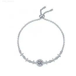 Bracciale in argento sterling S925 Gioielli Moissanite in tutto il cielo che allungano la regolazione per mandare la sua ragazza.