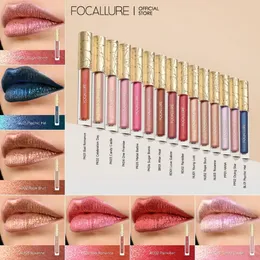 Focallure 15 färger Metallic Lip Gloss Glitter Liquid Lipstick Diamond Lip Tint Moisturizing Shiny Lip Glaze Makeup Cosmetics 240415