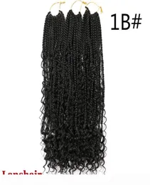 22inch River Crochet Box Braids With Curls Boho Braids 12 Strands Synthetic Goddess Box Braids 70g pc Crochet Hair Extensions Curl1015053
