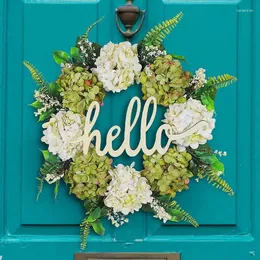 Decorative Flowers Fall Decor Wreath Thanksgiving Artificial Spring Door Cute White Green Floral Outside Autumn Home