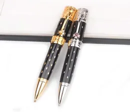 순수한 진주 고급 분수 롤러 Ballballpoint Pen 한정판 Elizabeth Black and Goldensilver Engrave 다이아몬드 인레이 캡 W5817816