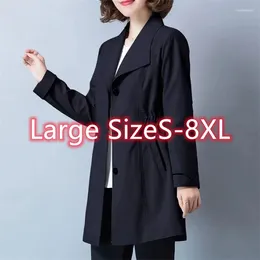 Trench da donna Giacca a vento giacca da brivido Donne Spring Autumn 2024 Long Ladies Overcoat di grandi dimensioni 8xl Coat Self Temperament Autewear Tide