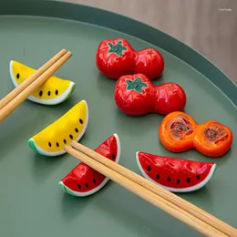 Pinnar Creative Fruit Chopstick Holder Ceramic Simulation Knife Spoon Fork Tabellery Chop Stick Rack Köksbordet Decor