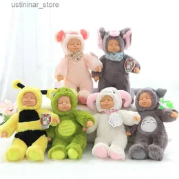 Stuffed Plush Animals 25/37cm Cute Sleeping Baby Dolls Stuffed Silicone Face Baby Toys Plush Dolls for Girls Bjd Bebe Doll Reborn Baby Kids Toys L47