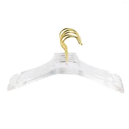 Garrafas de armazenamento 5 PCs Clear Acrylic Roupas Cabide com Gold Hook Camisetas transparentes Dressches para Lady Kids S