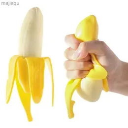 Dekompression leksak söt frukt squishy stress bollar fidget sensory leksak pressa stress lättnad hand leksak anti-ångest banan stretchig långsam stigande toyl2404