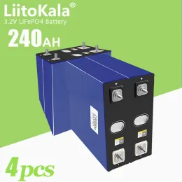 4pcs liitokala 3.2V 240AH LIFEPO4 FOSFATO DE FOSFATO DE LITHIUM BATERHAGEM DIY 12V 24V 36V 48V Célula recarregável solar