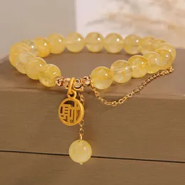 Instagram Korean Yellow Crystal Single Pętla moda damska bogactwo słowo arbuza koralika brześniczka biżuteria bransoletka