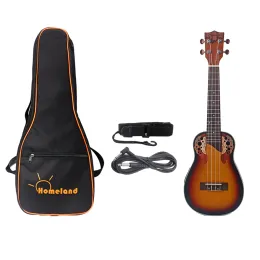 Cavi Cavi da 23 pollici di abete solido Elettrico Ukulele Concert Ukulele Hawaii Guitar con 3 band EQ Equalizer Pickup Gig Bag Borse Kit principianti