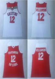 Escola do Dia da Espartanburgo 12 Zion Williamson Basketball Shirt Mens Zion Williamson High School Basketball Jerseys Stitched SpartanBu4981551