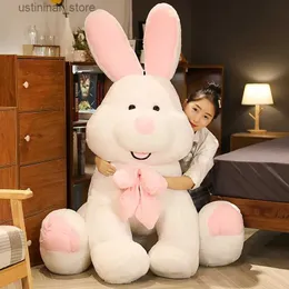 Animais de pelúcia de pelúcia 100 cm Big Plush American Rabbit Toys de pelúcia White Bunny Soft Dolls para namorada Girl Birthday Gift Plushie Toys Kids Presente L47