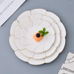 Płyty obiadowe talerz płaski taca stek dania platos ceramiczne spaghetti ciasto nordyckie śniadanie proste Assiette runda 1pcs