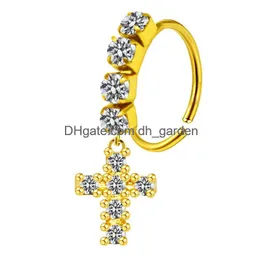 Beaded Nose Rings Mti Style Copper Inlaid Zircon Puncture Ring Jewelry Wholesal Drop Delivery Bracelets Dhgarden Dhp0H