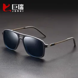 Cross Mirror Nowe dla modnych ludzi spolaryzowane duża ramka anty -podwójna wiązka męskie okulary przeciwsłoneczne