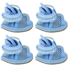 لعبة Dog Apparel 4pcs Sandals Summer Shoes Mesh Treasable for Puppy Supplies (Blue 4 5x5 5cm)