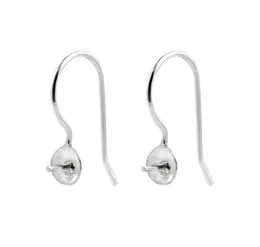 10 pares Earwire 925 Jóias de prata esterlina descobertas Fishhook com boné e estacas para meio perfurado Pearls2244669