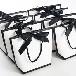 RAGAZZO RAGAGGIO 5 pezzi Borse per arco a nastro con manici per feste di compleanno Picchia per matrimoni per le forniture per lo shopping per la spesa per biscotti per zuccheri per gli ospiti.