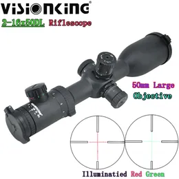 VisionKing 2-16x50 SFP Tüfek Su geçirmez FMC TARRET KİLİT SAN Odak 30mm Tüp 0.1 Mil Mil-Dot Kırmızı Işıklı Av Taktik Görme .338