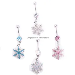 Navel Bell -knappringar YYJFF D0706 Crown Purple Color Belly Ring Drop Leverans smycken Body DHW84