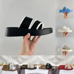 ميلا شريحة شريحة من الكتان الشريان الكريس للسيدات للسيدات القماش المطرزات شرائح Slides Sandale Slippers Summer Beach Bughs Woody Sandal