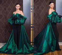 Azzi Osta 2020 Jumpsuits Prom Dresses Ruffles Off The Shoulder Long Sleeve Women Formal Wear Evening Gowns Black Girl African vest9125183