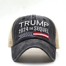 Trump Baseball Mütze gewaschene Party Hüte Outdoor Sport bestickter Trump Mesh Hüte