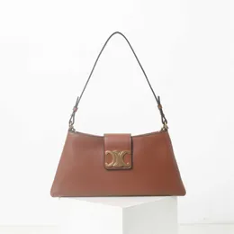 Spring 2024 Al Arch Genuine Leather Stick Bag with Old Flower Chain Versatile One Shoulder Crossbody Underarm