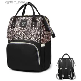 Bolsas de fraldas LeQueen Mamãe Sacos de fraldas Mãe de grande capacidade Viagem Backpacks Mochilas Leopard Print Series Bolsa de enfermagem para Baby Born L410