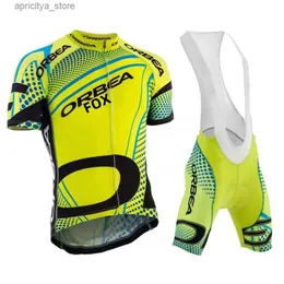 Jersey de ciclismo Sets Orbea Short Seve Cycling Jersey Set Man Summer Burusab Mtb Bike Cycling Roupas Maillot Ropa Ciclismo Kit uniforme 2023 L48