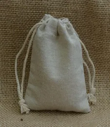 Vintage Linen DrawString Påsar säck 8x10cm 3x4inch Makuep smycken Presentförpackning Pouch2286835