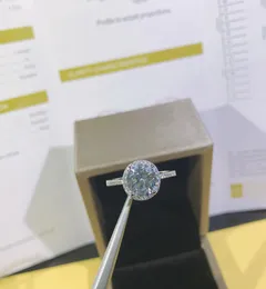 20ct 80 mm EF Runda 18k białe złoto Plaked 925 Srebrny pierścień moissanite Test Diamond Test biżuterii Prezent Bożego Narodzenia 5878078