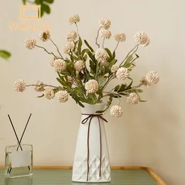 장식용 꽃 1pc 5 개의 민들레의 시뮬레이션 웨딩 거실 장식 공 크리 사산 실크 가을