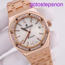 Pulseiro AP HighEnd relógio Royal Oak 15451 ou Gold Rose de Women Watch com Diamond Automatic Mechanical Swiss Luxury Watches Watches Casual Fashion Watch Diâmetro 37mm