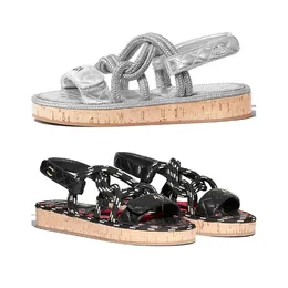 Leder -Kleiderschuhe Wohnungen für Frauen Standardgröße Sandalen Frauen Sandles für Frauen Designer Outdoor Sandale Femme Sandalien