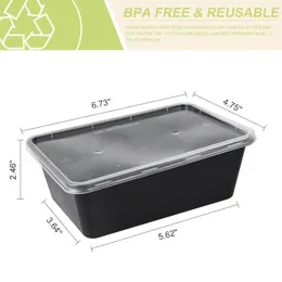 Wyjmij pojemniki 750 ml sałatki jednorazowe pudełko na lunch plastikowy pojemnik na żywność z przygotowaniem do posiłku.