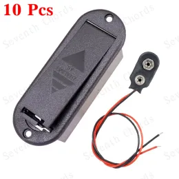 Cables 10 PCS Black 9V Battery Box/Holder/Case Compartment Woving with Cliper Clip for Guitar Guitar Pickup (LJDCX01)