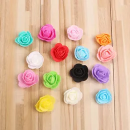 Декоративные цветы 500pcs 3 см PE Rose Artificial Flower Head Diy Букет ручной работы