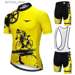 Велосипедные майки сборам в Weimostar 2024 Pro Team Cycling Jersey Set Men Hount Bike Clothing Summer Mtb Bicyc Носить одежду для велосипедной одежды одежды L48