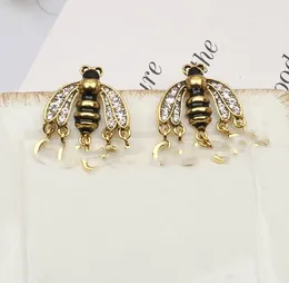 All-Match Bee Epoxy Athestone Letter Letter Vintage Stud Sergrings Нишевые дизайн французские простые серьги