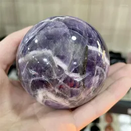 Decorative Figurines Natural Dream Amethyst Ball Polished Globe Massaging Reiki Healing Stone Home Decoration Exquisite Gifts Souvenirs Gift