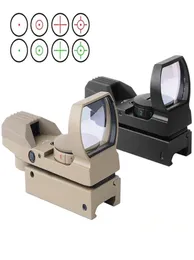 범위 11 20mm 레일 에어 소프트 녹색 빨간색 점 홀로그램 리플렉스 4 레티클 시력 9674941