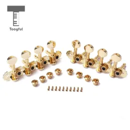 Cavi Toooyful 2 pezzi Iron Iron 4L 4R Sortoscata Tuning Pegs Macchine Gold Set per mandolino/8 parti di sostituzione della chitarra corde