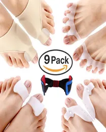 Bunion Corrector Protector Sleeves Kit Pé tratamento para cura Dor em grandes alfaiates de articulação Separadores de martelo de valux Valgus Spacers2925155