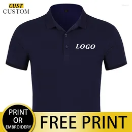 Polos da uomo Polo Stamping casual/logo ricamato 65% di cotone maniche corte alto volume