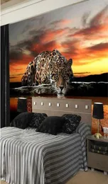 Wallpaper PO personalizzato 3D Stereoscopic Animal Leopard Wallpaper Murale soggiorno Camera da letto divano Murales Wallpaper2698325
