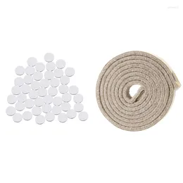 Bath Mats 1 Pcs Self-Stick Heavy Duty Felt Strip Roll Creamy-White & 48 Furniture Round Pads