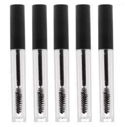 Makeup Brushes 5 Pack 5 ml tomma mascara -rör Eyelash Oil Bottle Wand Applicators Behållare för DIY Cosmetics Castor