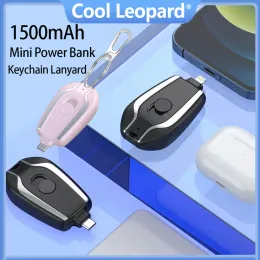 Rings Mini Keychain Power Bank 1500mAh Perfect Mobie Phone شحن بطارية خارجية لاسلكية محمولة لـ iPhone 15 Xiaomi Samsung